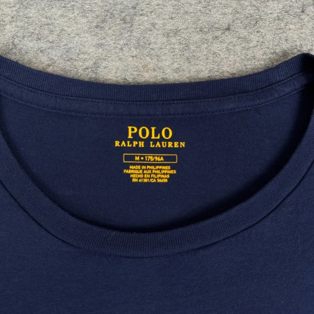 Polo Ralph Lauren Big Pony T-Shirt Long Sleeve Cotton Blue Mens Medium M